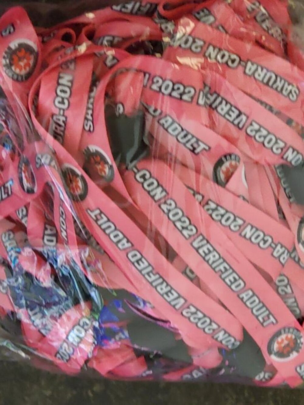 Sakura Con 2022 Wristbands Sealed Unopened Package Of 50 Collector's